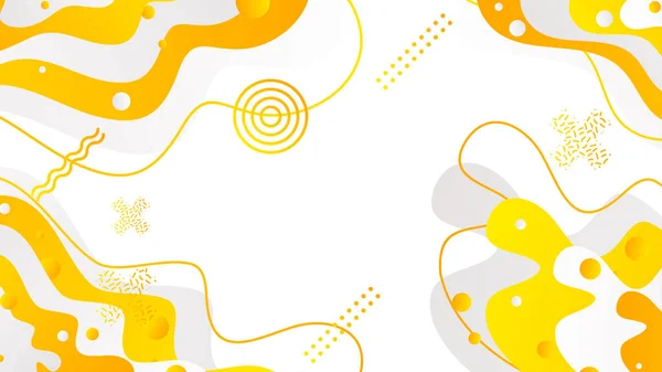 Weiße Und Gelbe Dynamische Flüssige Formen Abstrakten Hintergrund Für Broschüre — Stockvektor