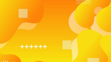 Sarı turuncu dinamik sıvı broşür ilanı şablonu için soyut arkaplan şekilleri