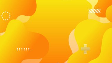 Sarı turuncu dinamik sıvı broşür ilanı şablonu için soyut arkaplan şekilleri