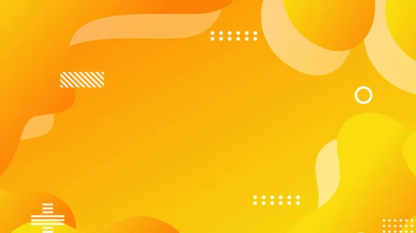 Sarı turuncu dinamik sıvı broşür ilanı şablonu için soyut arkaplan şekilleri