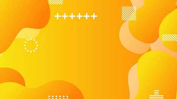 Gelb Orange Farbverlauf Dynamische Flüssige Formen Abstrakter Hintergrund Für Broschüre — Stockvektor