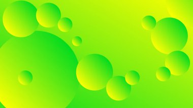 Broşür broşür broşürü afişi tasarımı için yeşil ve sarı soyut çember grafiksel arkaplan