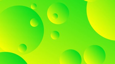 Broşür broşür broşürü afişi tasarımı için yeşil ve sarı soyut çember grafiksel arkaplan