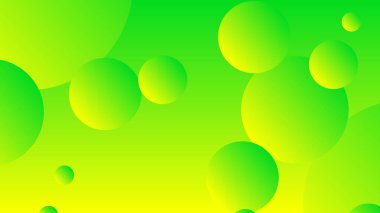 Broşür broşür broşürü afişi tasarımı için yeşil ve sarı soyut çember grafiksel arkaplan