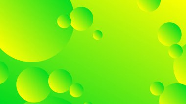 Broşür broşür broşürü afişi tasarımı için yeşil ve sarı soyut çember grafiksel arkaplan