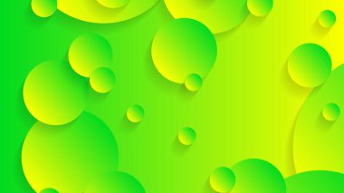 Broşür broşür broşürü afişi tasarımı için yeşil ve sarı soyut çember grafiksel arkaplan