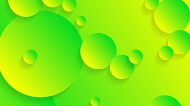 Broşür broşür broşürü afişi tasarımı için yeşil ve sarı soyut çember grafiksel arkaplan