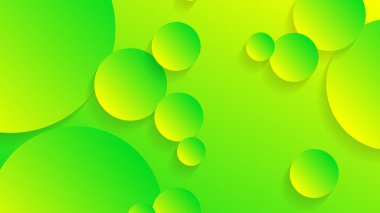 Broşür broşür broşürü afişi tasarımı için yeşil ve sarı soyut çember grafiksel arkaplan