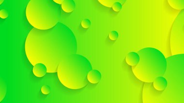 Broşür broşür broşürü afişi tasarımı için yeşil ve sarı soyut çember grafiksel arkaplan