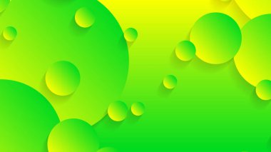 Broşür broşür broşürü afişi tasarımı için yeşil ve sarı soyut çember grafiksel arkaplan