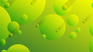 Broşür broşür broşürü afişi tasarımı için yeşil ve sarı soyut çember grafiksel arkaplan