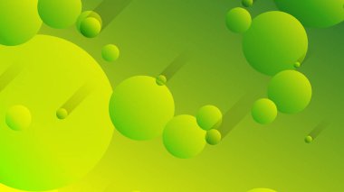 Broşür broşür broşürü afişi tasarımı için yeşil ve sarı soyut çember grafiksel arkaplan