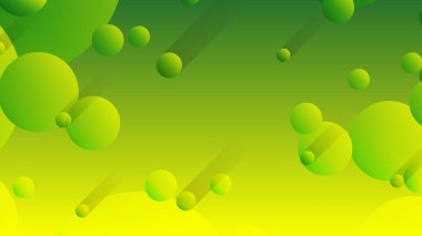 Broşür broşür broşürü afişi tasarımı için yeşil ve sarı soyut çember grafiksel arkaplan