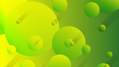 Broşür broşür broşürü afişi tasarımı için yeşil ve sarı soyut çember grafiksel arkaplan