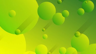 Broşür broşür broşürü afişi tasarımı için yeşil ve sarı soyut çember grafiksel arkaplan