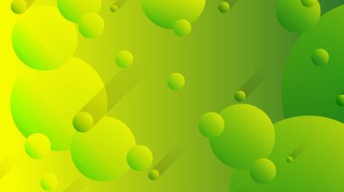 Broşür broşür broşürü afişi tasarımı için yeşil ve sarı soyut çember grafiksel arkaplan