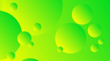 Broşür broşür broşürü afişi tasarımı için yeşil ve sarı soyut çember grafiksel arkaplan