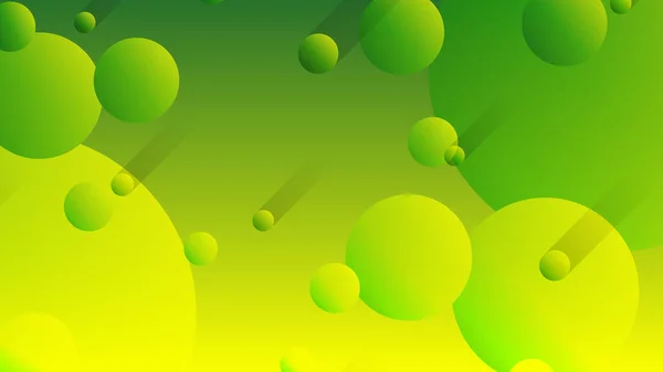 パンフレットフライヤーバナーテンプレートデザインのための緑と黄色の抽象円グラデーショングラフィック背景 — ストックベクタ
