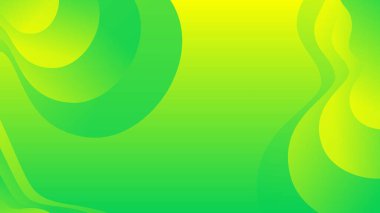 Broşür broşürü afişi tasarımı için yeşil ve sarı eğimli sıvı dalga soyut arkaplan