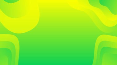 Broşür broşürü afişi tasarımı için yeşil ve sarı eğimli sıvı dalga soyut arkaplan