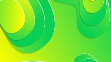 Broşür broşürü afişi tasarımı için yeşil ve sarı eğimli sıvı dalga soyut arkaplan