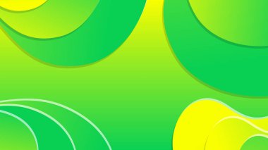 Broşür broşürü afişi tasarımı için yeşil ve sarı eğimli sıvı dalga soyut arkaplan