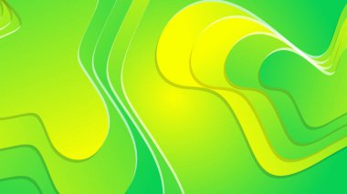Broşür broşürü afişi tasarımı için yeşil ve sarı eğimli sıvı dalga soyut arkaplan