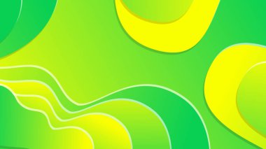 Broşür broşürü afişi tasarımı için yeşil ve sarı eğimli sıvı dalga soyut arkaplan