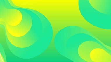 Broşür broşürü afişi tasarımı için yeşil ve sarı eğimli sıvı dalga soyut arkaplan