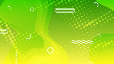 Broşür broşürü afişi tasarımı için yeşil ve sarı eğimli sıvı dalga soyut arkaplan