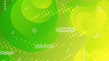 Broşür broşürü afişi tasarımı için yeşil ve sarı eğimli sıvı dalga soyut arkaplan