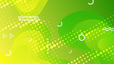 Broşür broşürü afişi tasarımı için yeşil ve sarı eğimli sıvı dalga soyut arkaplan