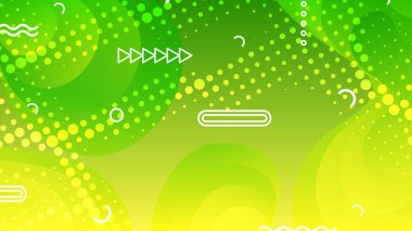 Broşür broşürü afişi tasarımı için yeşil ve sarı eğimli sıvı dalga soyut arkaplan