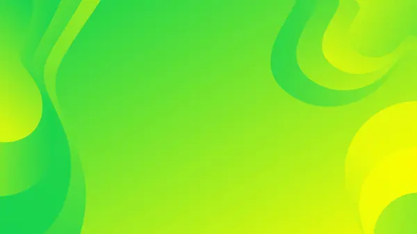 Grüner Und Gelber Gradient Flüssigkeitswelle Abstrakter Hintergrund Für Broschüre Flyer — Stockvektor
