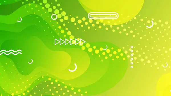 Зеленый Желтый Градиент Волны Жидкости Абстрактный Фон Оформления Шаблона Флаера — стоковый вектор