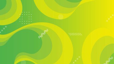 Broşür broşürü afişi tasarımı için yeşil ve sarı eğimli sıvı dalga soyut arkaplan