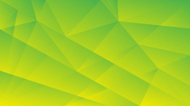 Broşür broşürü afişi tasarımı için yeşil ve sarı gradyan çokgen soyut arkaplan