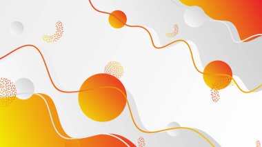 Beyaz gri ve turuncu eğimli dinamik sıvı broşür afişi için soyut arkaplan şekilleri