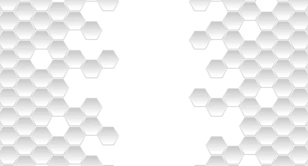 抽象的な幾何学的な形 六角形の背景 白および灰色の蜂蜜幾何学的な質 — ストックベクタ