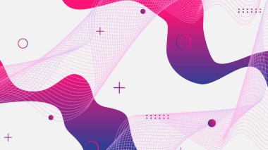 Beyaz kırmızı ve mor gradyan dinamik sıvı broşür ilanı şablonu için soyut arkaplan şekilleri