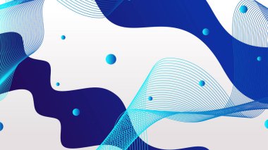 Broşür el ilanı şablonu için beyaz ve mavi dinamik sıvı soyut arkaplan şekilleri