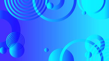 Broşür broşür el ilanı şablon tasarımı için mavi soyut çember grafiksel arkaplan