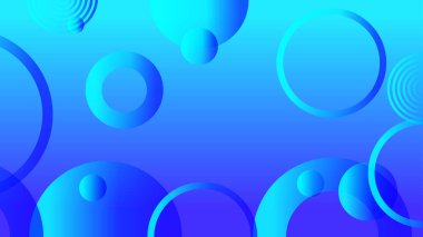 Broşür broşür el ilanı şablon tasarımı için mavi soyut çember grafiksel arkaplan