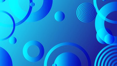 Broşür broşür el ilanı şablon tasarımı için mavi soyut çember grafiksel arkaplan