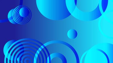 Broşür broşür el ilanı şablon tasarımı için mavi soyut çember grafiksel arkaplan