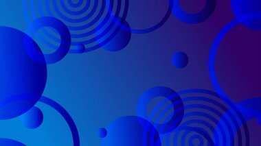 Broşür broşür el ilanı şablon tasarımı için mavi soyut çember grafiksel arkaplan