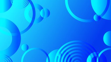 Broşür broşür el ilanı şablon tasarımı için mavi soyut çember grafiksel arkaplan