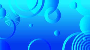 Broşür broşür el ilanı şablon tasarımı için mavi soyut çember grafiksel arkaplan