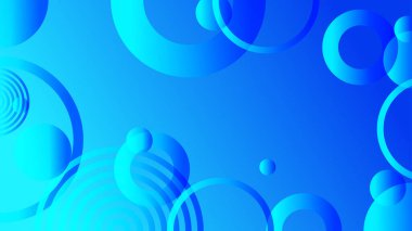 Broşür broşür el ilanı şablon tasarımı için mavi soyut çember grafiksel arkaplan