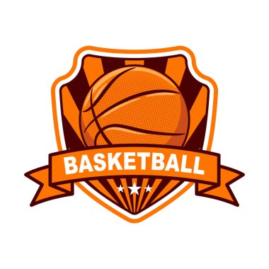 Basketbol kulübü logosu. Basketbol kulübü spor amblemi. Basketbol takımı vektör tasarım şablonu